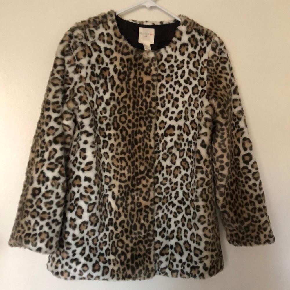 Forever 21 girls leopard fur coat x large girls coat